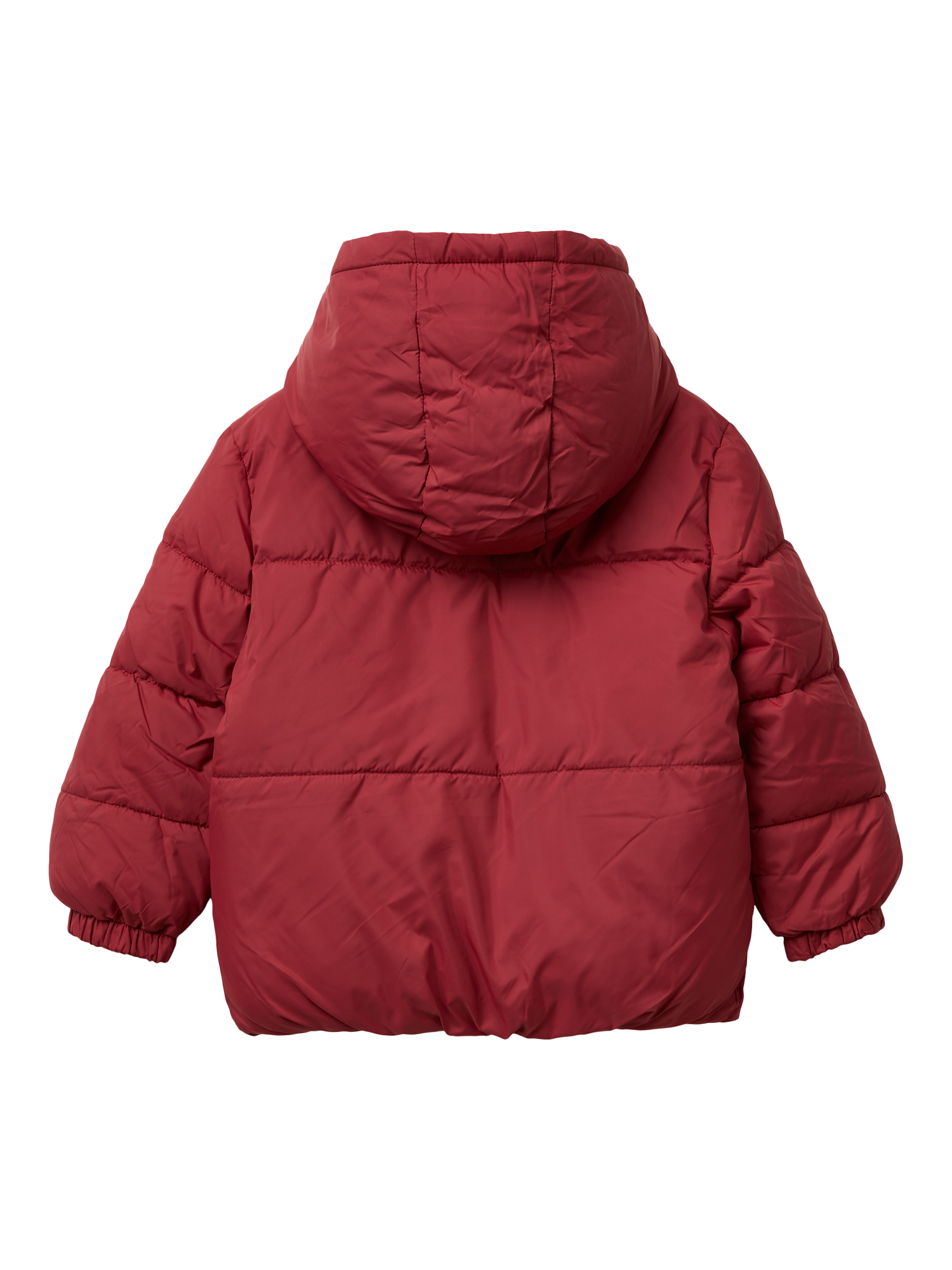 Product image 2 of 3, which shows Benetton Kids' Hooded Puffer Coat, Red, 3-4 years