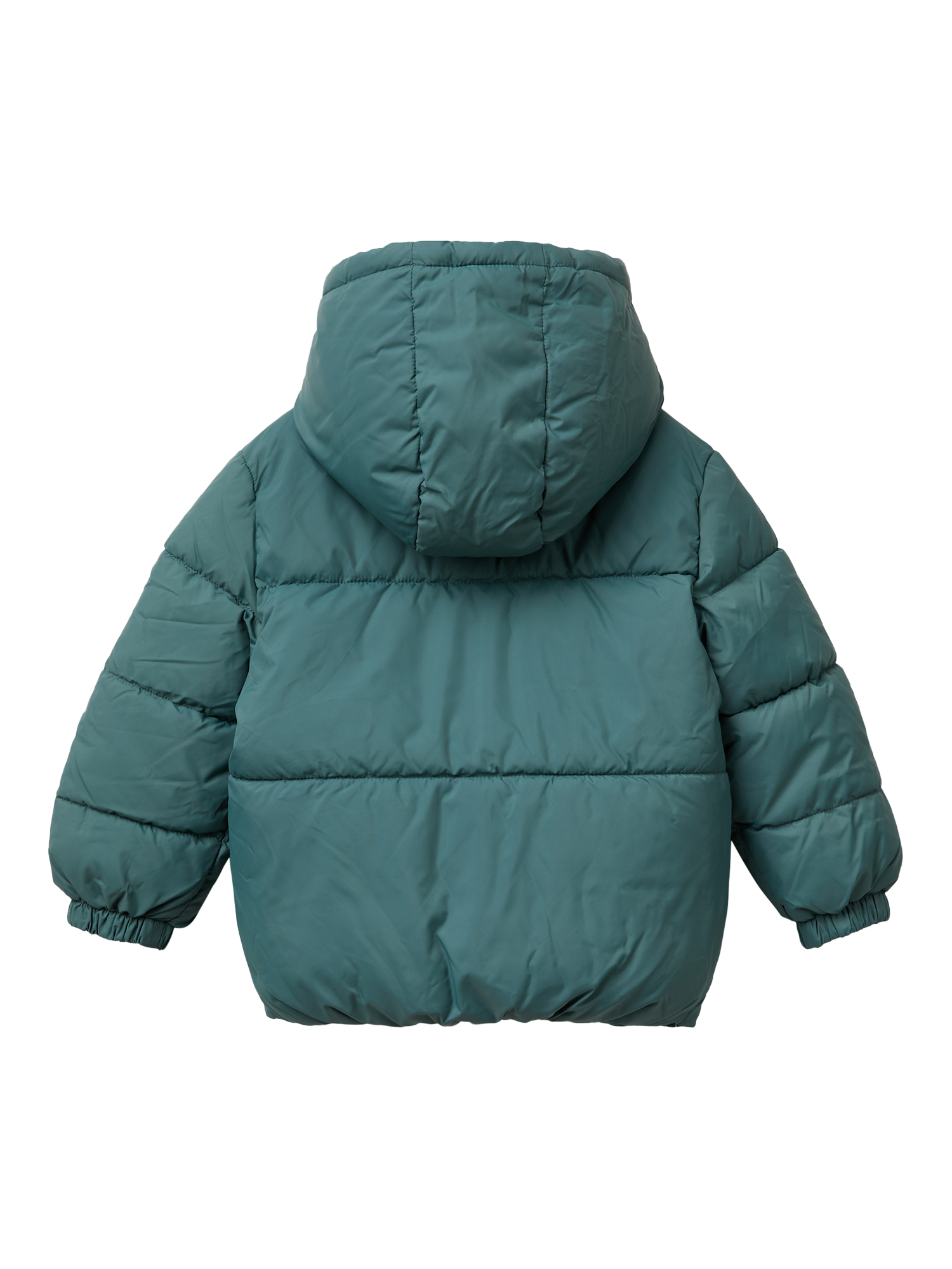 Product image 2 of 3, which shows Benetton Kids' Hooded Puffer Jacket, Grey, 3-4 years