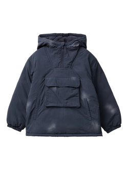 Benetton Kids' Long Sleeve Hooded Anorak Jacket, Navy