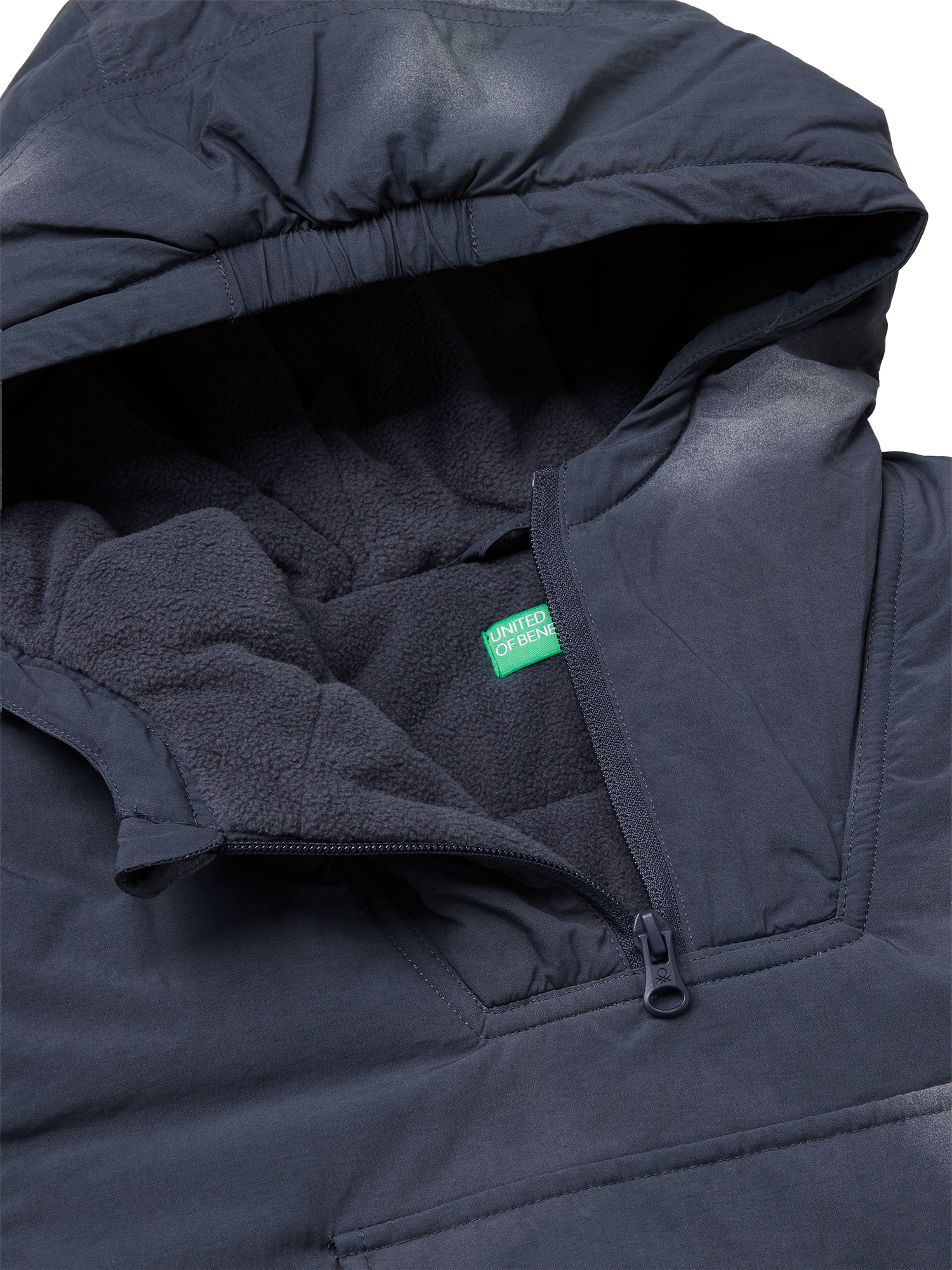 Product image 3 of 3, which shows Benetton Kids' Long Sleeve Hooded Anorak Jacket , Navy, 6-7 yrs