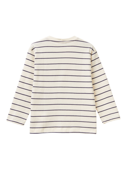 Benetton Kids' Long Sleeve Cotton Crew Neck T-Shirt - view 2, Cream/Multi