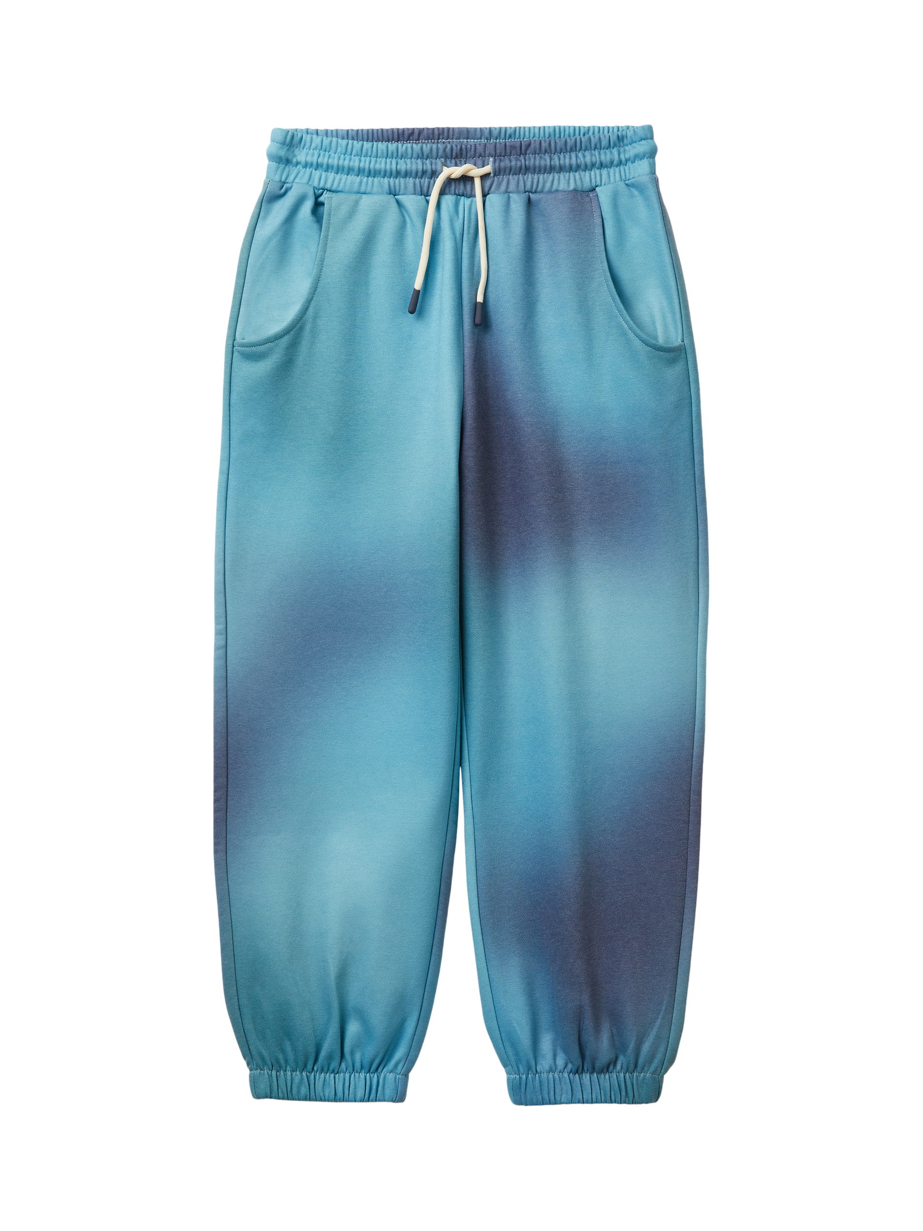 Product image 1 of 3, which shows Benetton Kids' Cotton Blend Drawstring Joggers, Multi, 6-7 years