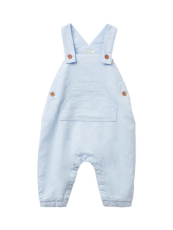 Benetton Kids' Newborn Button Fastening Salopettes, Blue