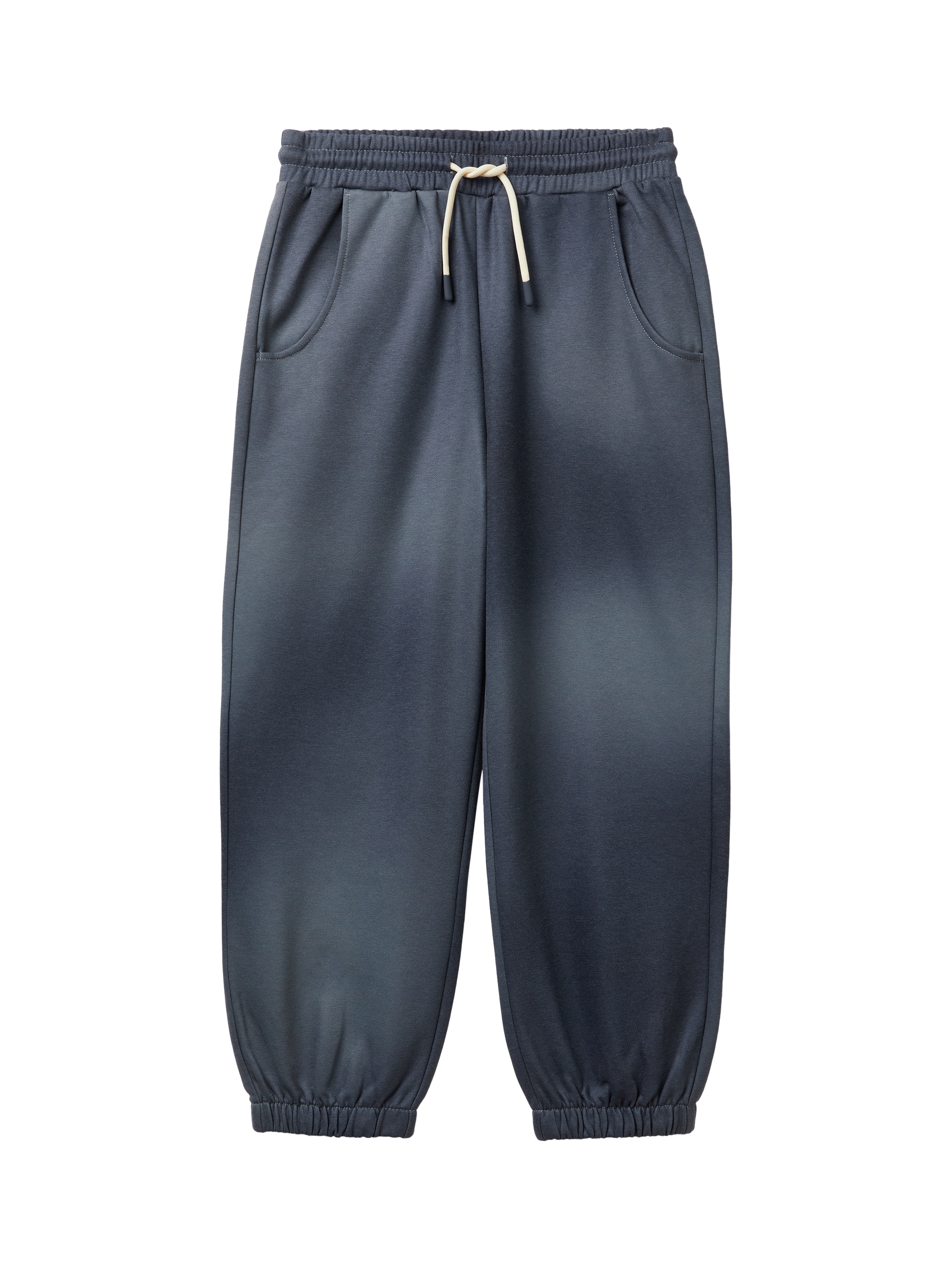 Product image 1 of 3, which shows Benetton Kids' Cotton Blend Drawstring Joggers, Blue, 6-7 years