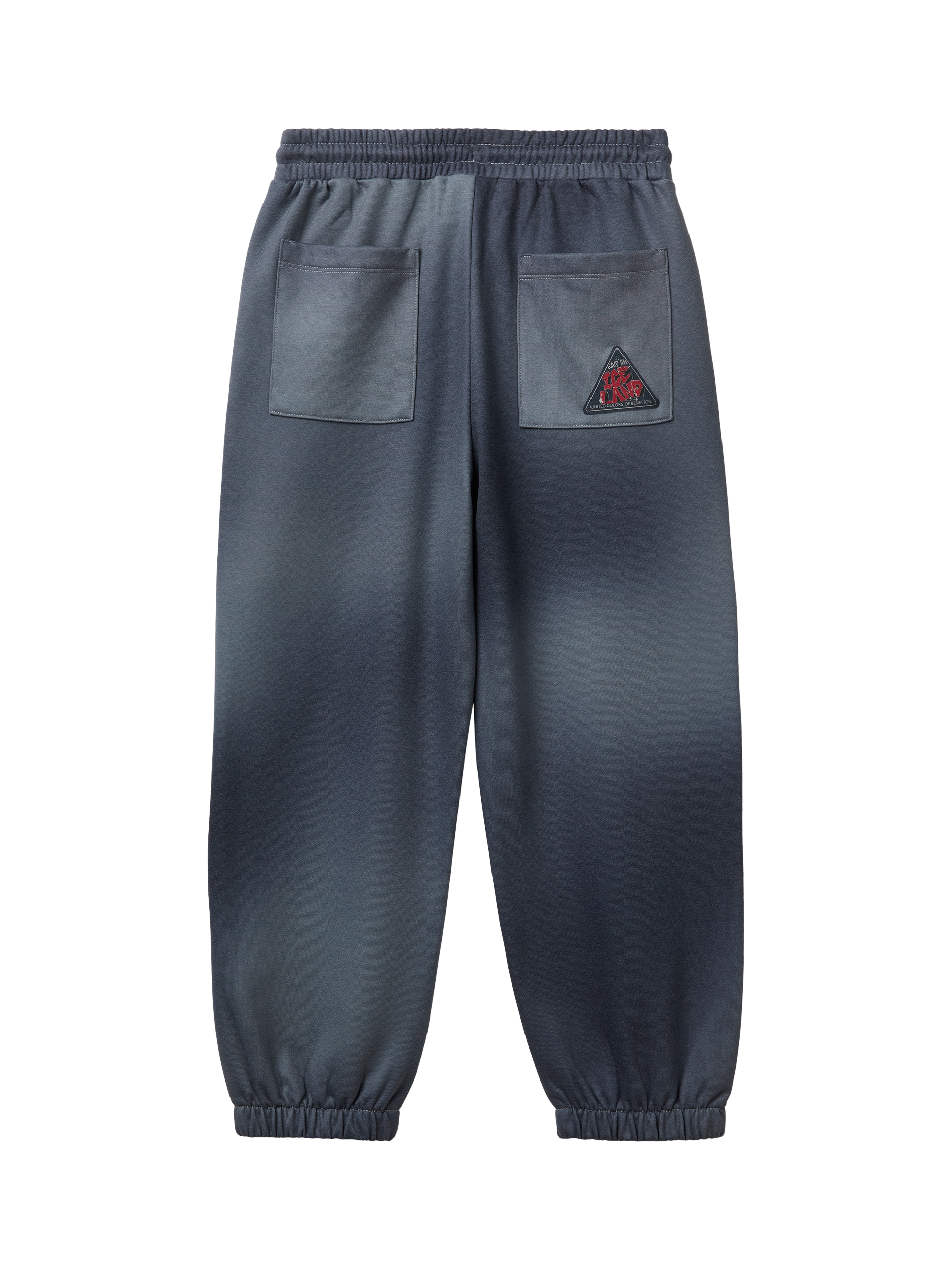 Product image 2 of 3, which shows Benetton Kids' Cotton Blend Drawstring Joggers, Blue, 6-7 years