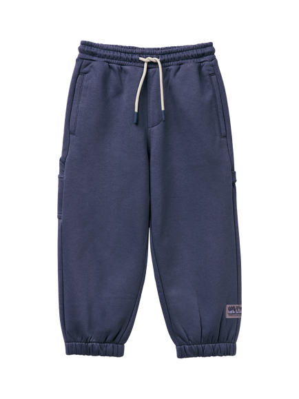 Benetton Kids' Brushed Fleece Drawstring Joggers, Blue, Blue