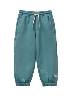 Benetton Kids' Brushed Fleece Drawstring Joggers, Grey, Grey