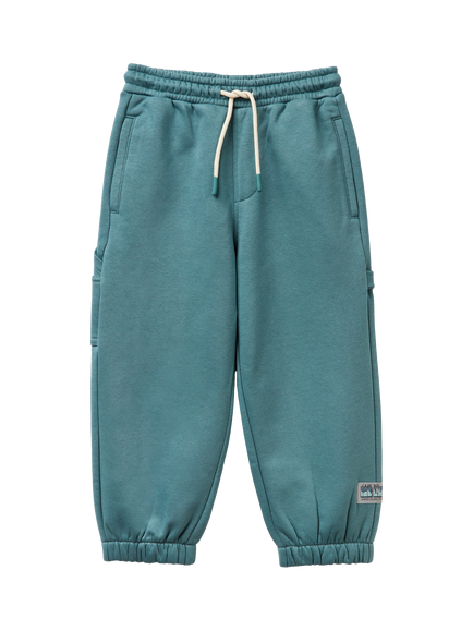 Benetton Kids' Brushed Fleece Drawstring Joggers, Grey, Grey