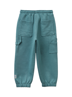 Benetton Kids' Brushed Fleece Drawstring Joggers, Grey - view 2, Grey