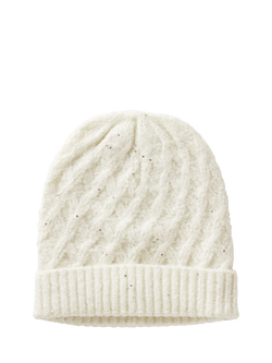 Benetton Kids' Sequin Knitted Beanie, White