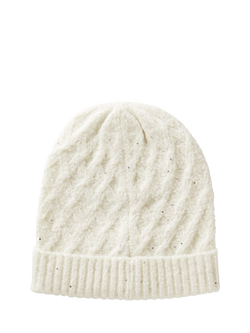 Benetton Kids' Sequin Knitted Beanie - view 2, White