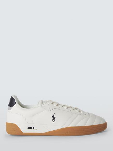 Polo Ralph Lauren Broome Leather Lace Up Trainers, Deck White, Deck White