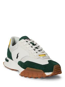 Polo Ralph Lauren Eldridge Suede-Paneled Trainers, Forest/Yellow - view 2, Forest/Yellow