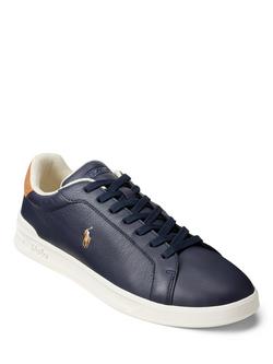 Polo Ralph Lauren Heritage Court II Leather Trainers, Navy - view 2, Navy