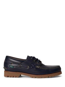 Polo Ralph Lauren Ranger Leather Boat Shoes, Navy, Navy