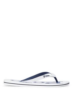 Polo Ralph Lauren Bolt Logo Flip Flops, White, White