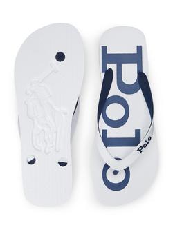 Polo Ralph Lauren Bolt Logo Flip Flops, White - view 2, White