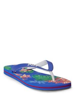 Polo Ralph Lauren Bolt Tropical Flip Flops, Blue - view 2, Blue