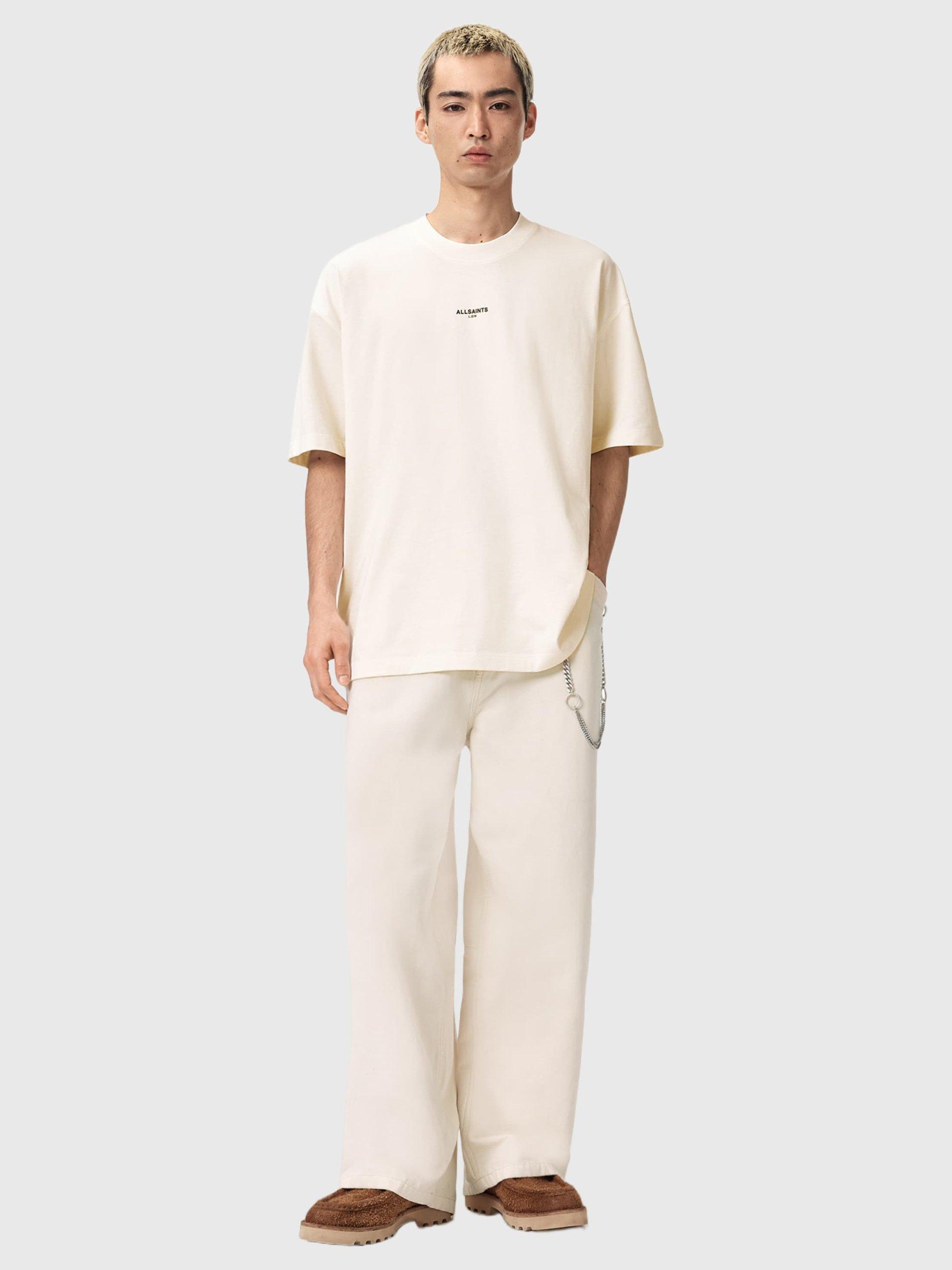Product image 3 of 11, which shows AllSaints Mikro Logo Crew Neck T-Shirt, White, L