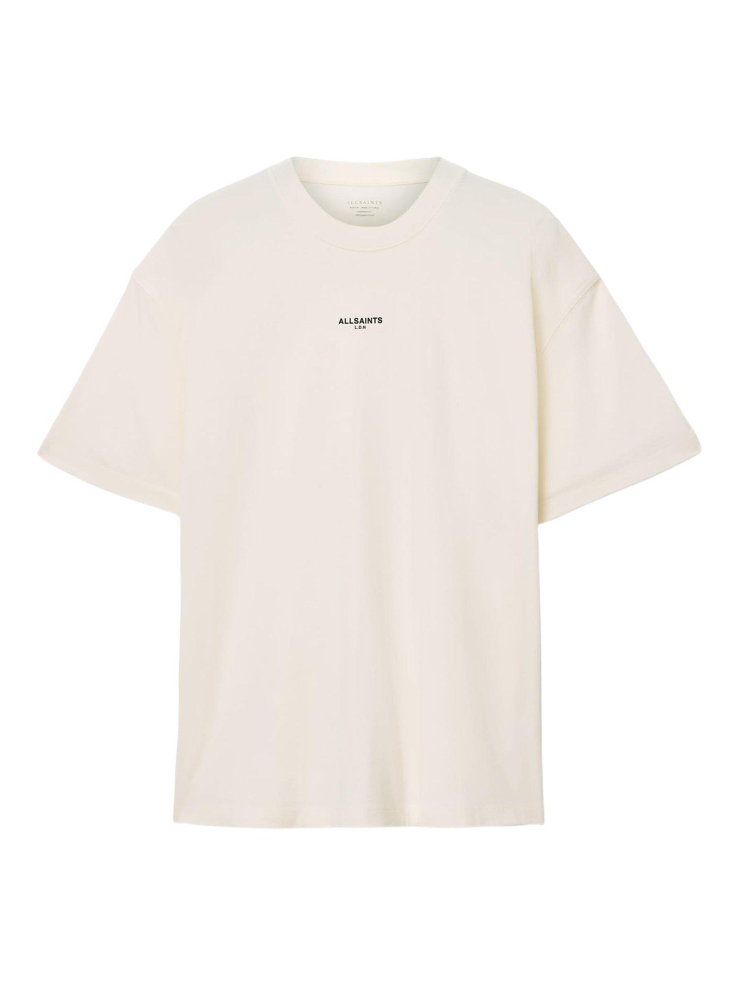 Product image 4 of 11, which shows AllSaints Mikro Logo Crew Neck T-Shirt, White, L