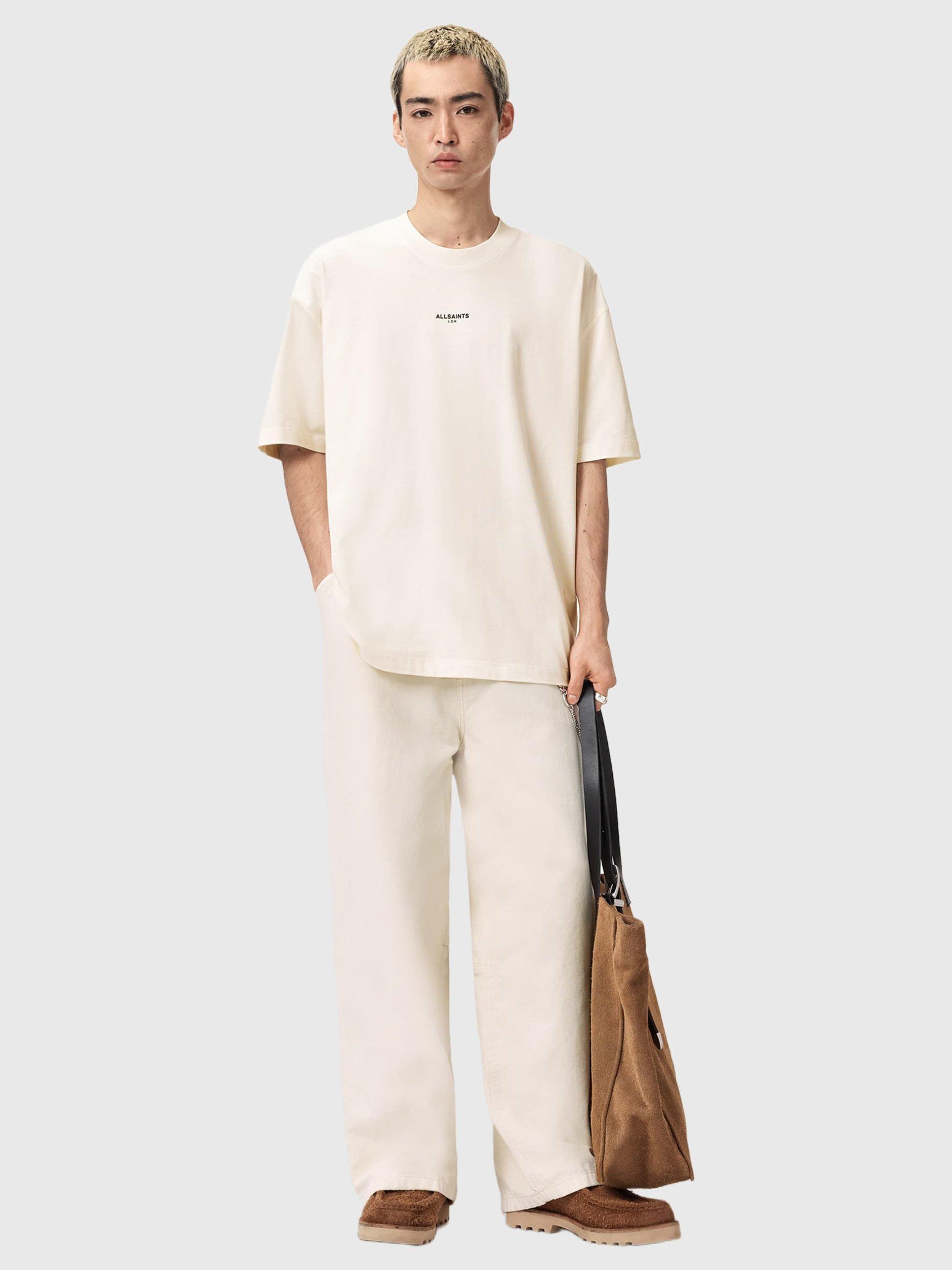 Product image 7 of 11, which shows AllSaints Mikro Logo Crew Neck T-Shirt, White, L