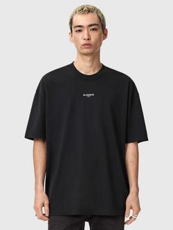 AllSaints Mikro Logo Crew Neck T-Shirt, Nearly Black