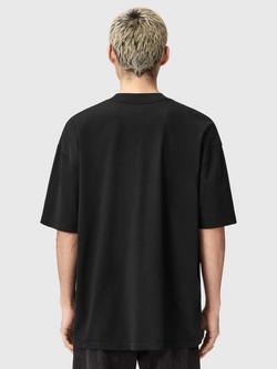 AllSaints Mikro Logo Crew Neck T-Shirt - view 2, Nearly Black