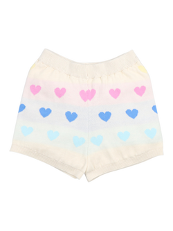 The New Society Kids' Pinpilin Heart Print Shorts, Multi Hearts, Multi Hearts
