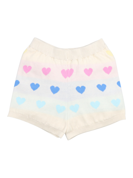 The New Society Kids' Pinpilin Heart Print Shorts, Multi Hearts, Multi Hearts