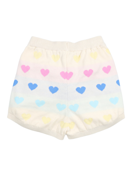 The New Society Kids' Pinpilin Heart Print Shorts, Multi Hearts - view 2, Multi Hearts