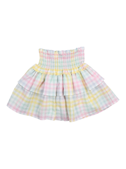The New Society Kids' Mallow Skirt, Mallow Check - view 2, Mallow Check