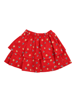 The New Society Kids' Amapola Skirt, Red, Amapola Print