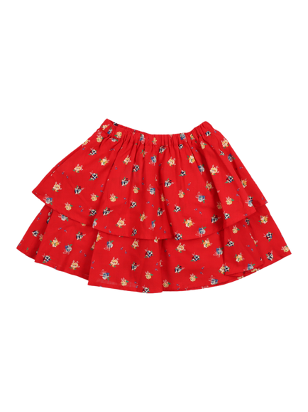 The New Society Kids' Amapola Skirt, Red, Amapola Print