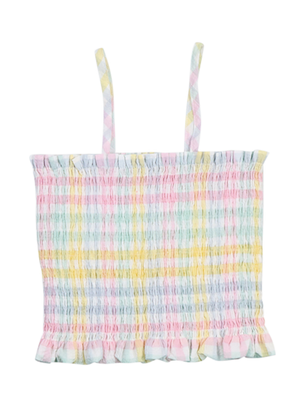 The New Society Kids' Mallow Top, Mallow Check, Mallow Check