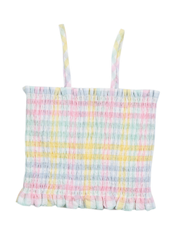 The New Society Kids' Mallow Top, Mallow Check - view 2, Mallow Check