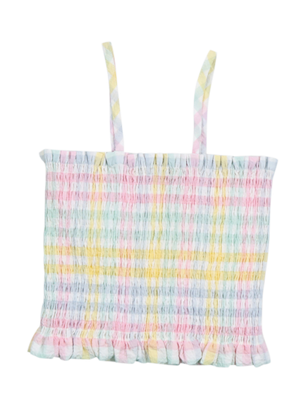 The New Society Kids' Mallow Top, Mallow Check - view 2, Mallow Check