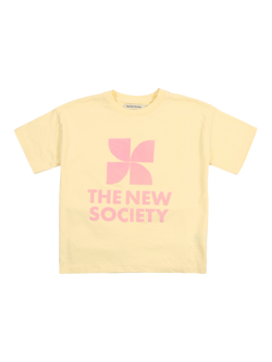 The New Society Kids' Logo T-Shirt, Soft Lemon, Soft Lemon