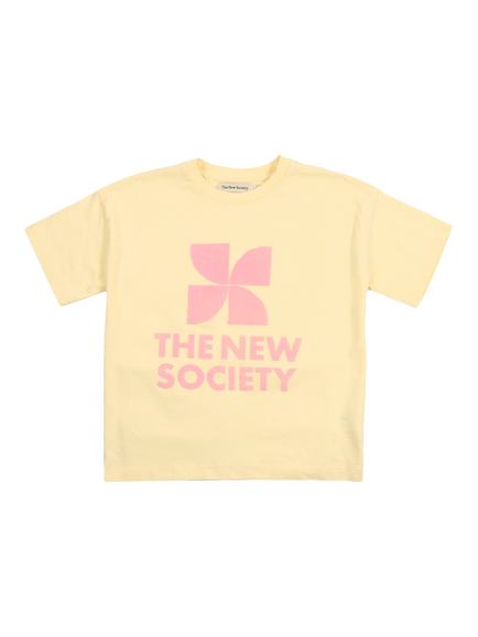 The New Society Kids' Logo T-Shirt, Soft Lemon, Soft Lemon