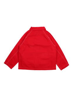 The New Society Kids' Cosmos Canvas Jacket, Tulip Red - view 2, Tulip Red