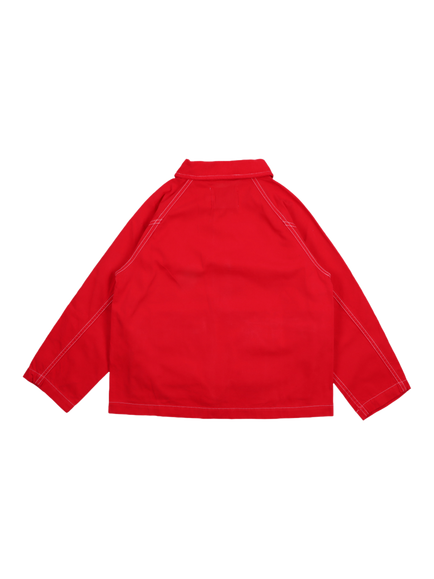 The New Society Kids' Cosmos Canvas Jacket, Tulip Red - view 2, Tulip Red