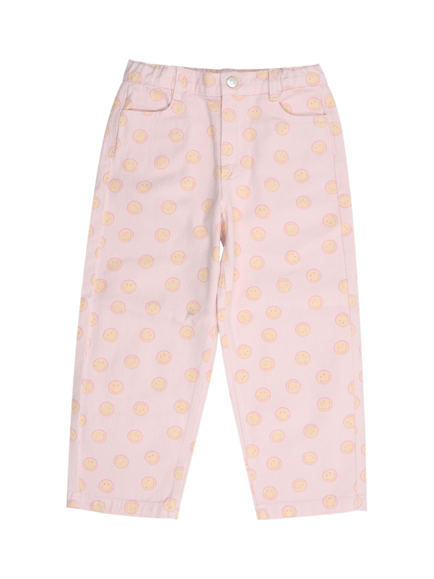 The New Society Kids' Smiley Denim Trousers, Smiley Print, Smiley Print