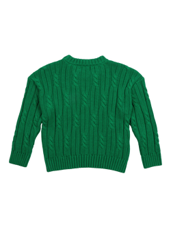 The New Society Kids' Bluebell Jumper, Verdant Green - view 2, Verdant Green
