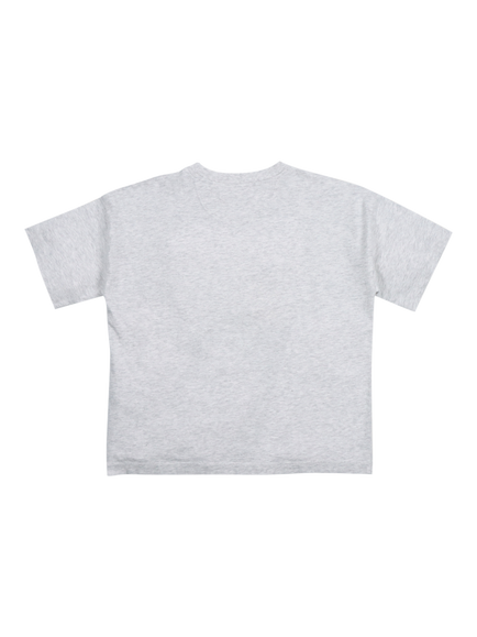 The New Society Kids' Logo T-Shirt, Light Grey Melange - view 2, Light Grey Melange