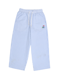 The New Society Kids' Almond Trousers, Vista Blue Stripes, Vista Blue Stripes