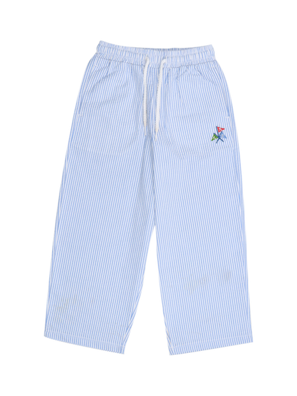 The New Society Kids' Almond Trousers, Vista Blue Stripes, Vista Blue Stripes