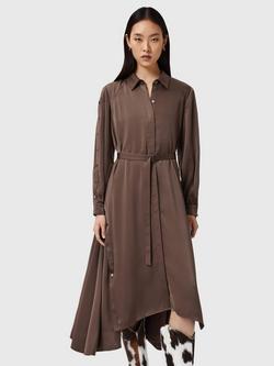 AllSaints Lexi Dress, Brown, Pot Brown