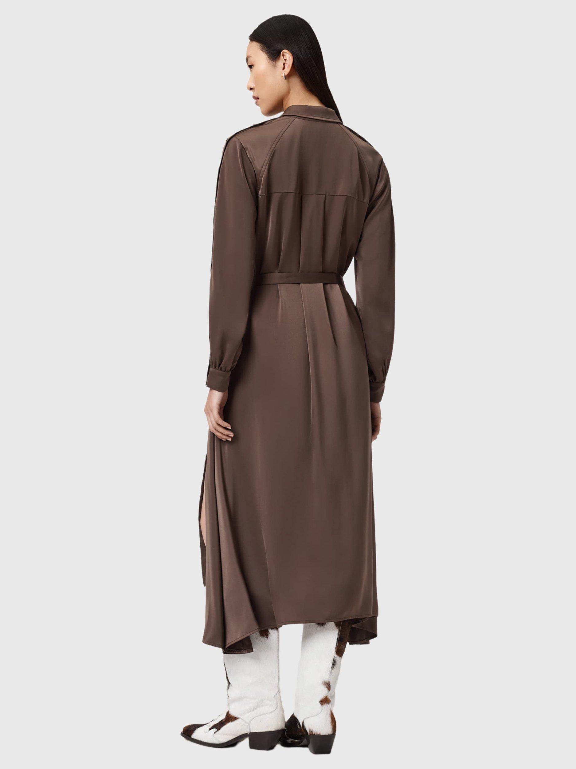 Product image 2 of 8, which shows AllSaints Lexi Dress, Pot Brown, 10