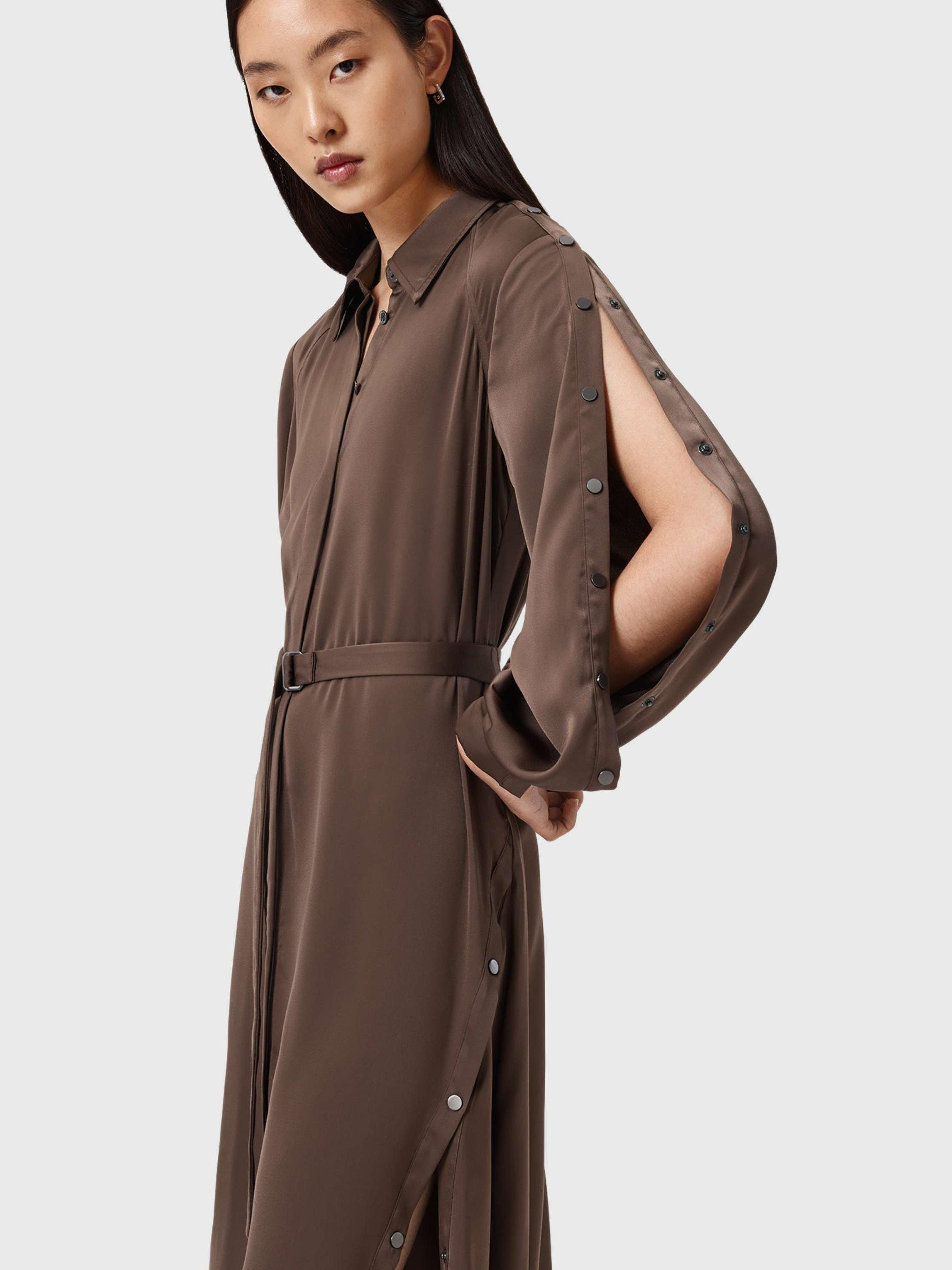 Product image 7 of 8, which shows AllSaints Lexi Dress, Pot Brown, 10