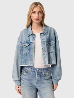 AllSaints Anders Terry Denim Shacket, Illusion Indigo, Illusion Indigo