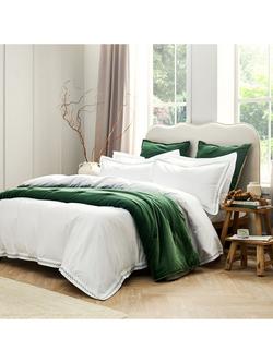 Christy Wave Duvet Cover Set, White/Green, Multi